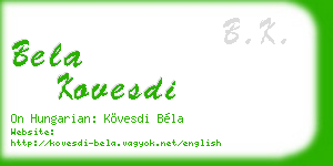 bela kovesdi business card
