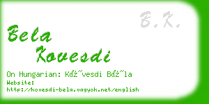 bela kovesdi business card